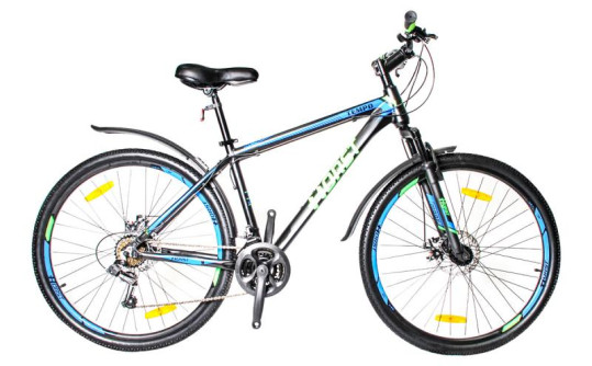 Велосипед Tempo HORST, рама 17", колесо 27,5",  черный/голубой/салатовый