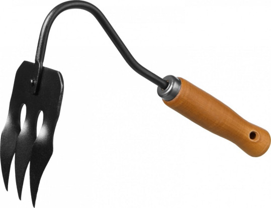 Мотыжка-рыхлитель ProLine 3-хзубые с деревянной ручкой, GRINDA 421514