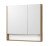 Зеркало со шкафчиком Сканди-90 белый/дуб рустикальный (85х85х13)