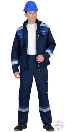 Куртка Бостон темно-синий/васильковый и черный отделка размер 48-50/182-188