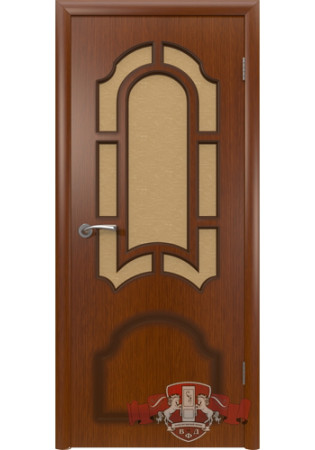 Дверное полотно ДО 600 "Кристалл" макоре 3ДР2 стекло бронза художественное (ВФД)