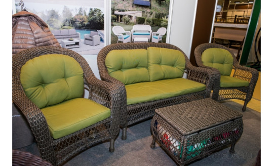 Набор мебели искусственный ротанг LV520BG (стол+диван+2 кресла) Beige
