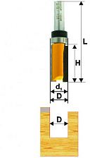 Фреза кромочная прямая 15,8x26мм, хвостовик 8мм ЭНКОР 10535