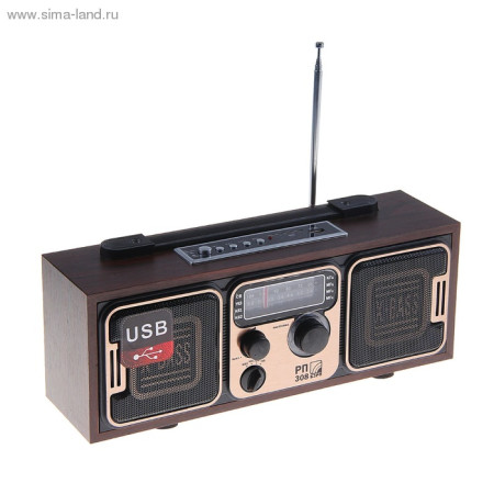 Радиоприемник БЗРП РП-308 УКВ/СВ/КВ 4хR20 220 Вт, USB, SD, стерео