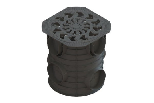 Дождесборник Spark круглый пластиковый с решеткой 327х310 083720