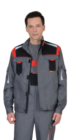 Куртка Стан серый/красный размер 56-58/182-188