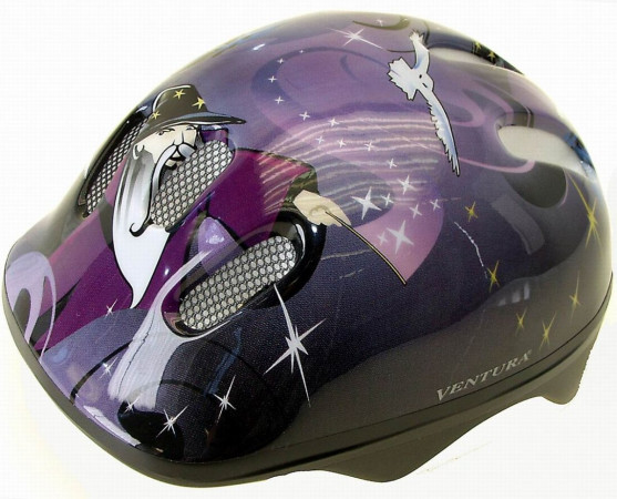 Шлем детский/подростковый 5-731123 с сеточкой  52-56см WIZART пурпурно-сине-черный (10) VENTURA AR