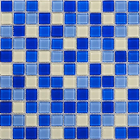Мозаика стеклянная  (300х300) GC554SLA бело-голубой микс (Primacolore, Китай)