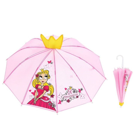 Зонт детский механ d51 Принцесса с короной 936565