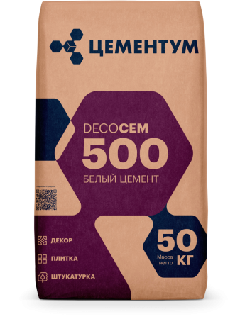 Цемент белый 50кг DecoCEM 500