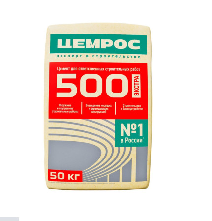 Цемент ЦЕМ I 42,5Н ТУ Тара 50 кг(М500 Д0 Фокино)