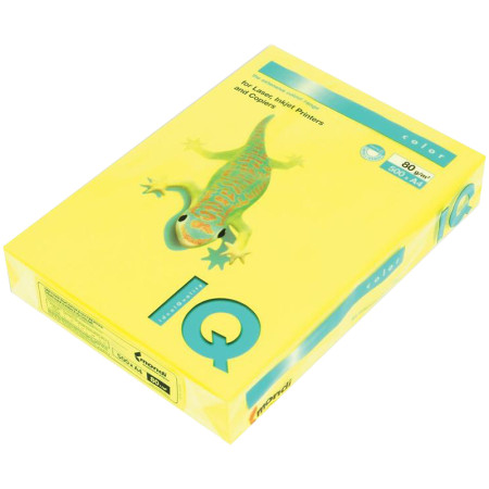 Бумага офисная цветная IQ Color neon А4 80 г/м 500 листов жёлтый неон
