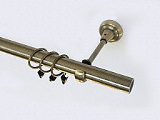 Карниз металлический гладкий d25 мм СМ-2452-1Р золото антик 2,4 м