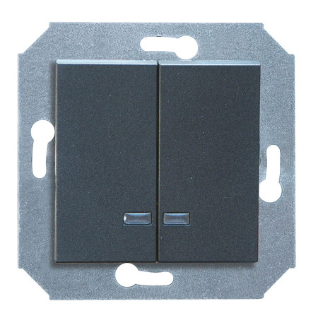 Выключатель скрытой установки 2-м С5В21.ВК20.ВА2-8-010 с подсветкой графит