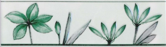 Бордюр (20х5,7) Цветы зеленый (VL-BF-G) (Terracotta, Россия)