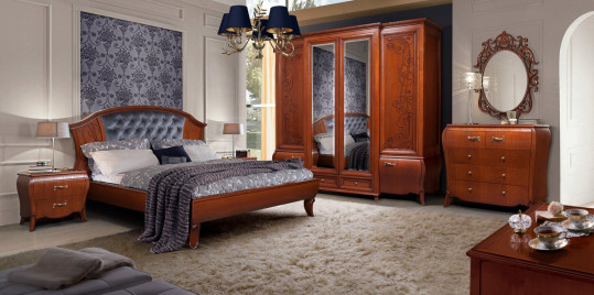 Набор мебели для спальни Тэссоро (кровать, 2 тумбы, шкаф) дуб, мисси Распродажа