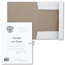 Папка для бумаг до 200 л 300 г/м2 с завязками картонная Brauberg Герб России
