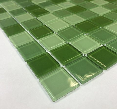Мозаика стеклянная  (327х327х4) СВ011 зеленый микс (Elada Mosaic, Китай)