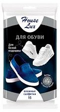Салфетки влажные HOUSE LUX 15шт для обуви с белой подошвой