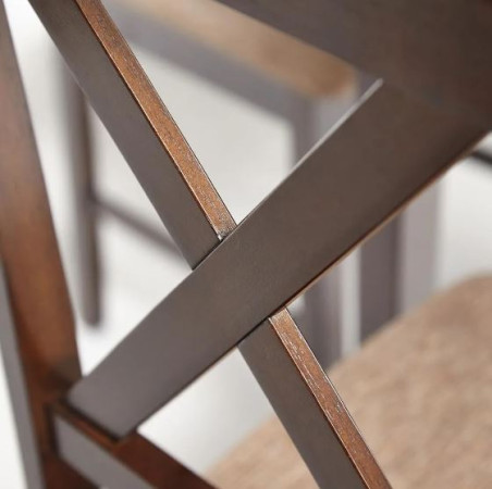 Обеденный комплект Хадсон (стол+4 стула) стол:110х70х75 см cappuccino (темный орех), ткань коричнево-золотая