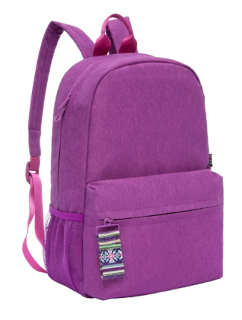 Рюкзак Grizzly 1 отделение, 3 кармана, укрепленная спинка фиолетовый 29х41х18 см