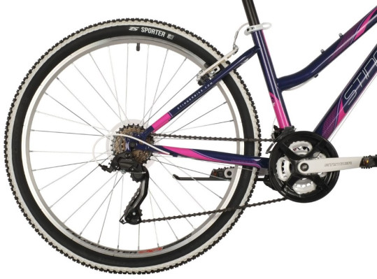 Велосипед STINGER 26" LATINA фиолетовый, сталь, размер 17", MICROSHIFT