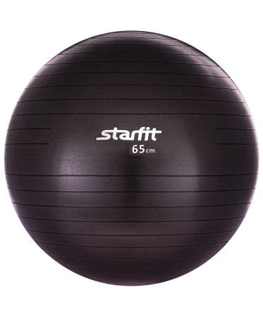 Мяч гимнастический STARFIT GB-101 65 см, цвет-черный, антивзрыв 1/10