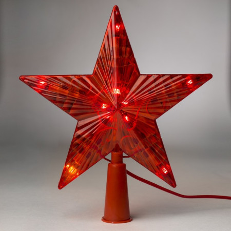 Фигура "Звезда Красная ёлочная" 16Х16 см, пластик, 10 ламп,2 м провод, 240V КРАСНЫЙ 2291973
