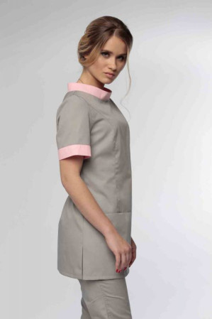 Блуза медицинская 3-05 ADVA серый/бирюзовый 46F/16F размер 46/170-176 короткий  рукав
