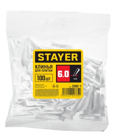 Клинья пластмассовые  малые 6мм  упаковка 100шт STAYER 3382-1