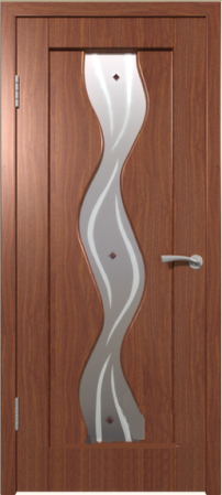 Полотно дверное ДО700 GLSigma 42 итальянский орех стекло художественное с фьюзингом 2 (ВФД)