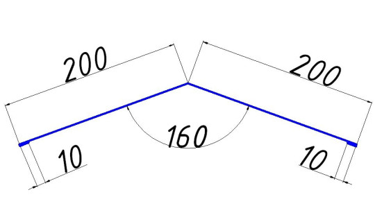Конек оцинкованный 200х200х2500