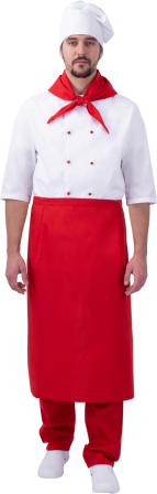 Костюм Шеф-повар белый/красный размер 48-50/182-188