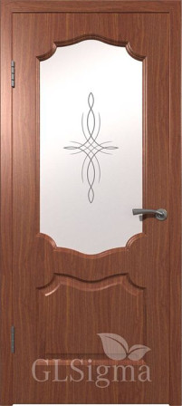 Дверное полотно ДО700 GLSigma 92 итальянский орех стекло художественное 2 (ВФД)