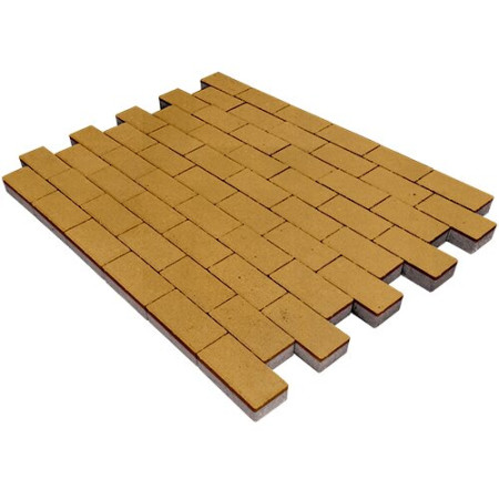 Тротуарная плитка(200х100х60) Прямоугольник Лайн желтый (гранит)
