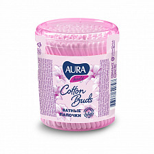 Палочки ватные AURA 100шт стакан