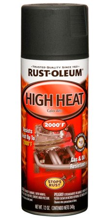 Эмаль-спрей термостойкая черная матовая до 1093 С 248903 (0,34 кг) RUST-OLEUM