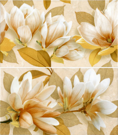 Панно (46х40) SAFARI П73031-1 цветы (из 2-х плиток) (InterCerama)