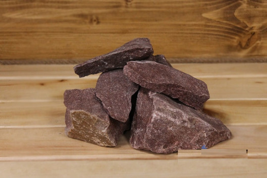 Камни для бани Кварцит малиновый колотый (20кг)