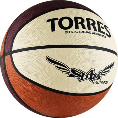 Мяч баскетбольный TORRES Slam размер 7, беж-борд-оранж