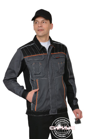 Куртка Престиж темно-серая с оранжевый кантом размер 48-50/182-188