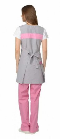 Костюм Галатея фартук брюки серый с розовым размер 48-50/170-176
