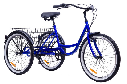 Велосипед трехколесный AIST Cargo 2.0, 7 скорость  синий ( 24")