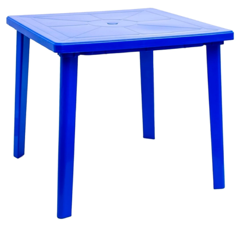 Стол пластмассовый квадратный 80х80х71 синий Стандарт