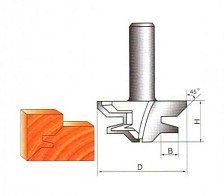 Фреза рамочная 45° 50х22мм хвостовик 8мм STRONG STF2510 8/50/22