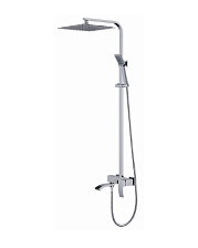 Стойка душевая GAPPO G2407 с тропическим душем, смесителем, хром