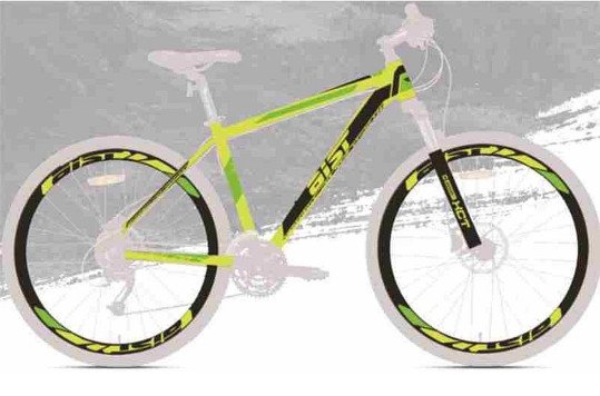 Велосипед горный Aist Slide 3.0  27 скоростей, алюминиевая рама 18",черно-зеленый( 27,5")