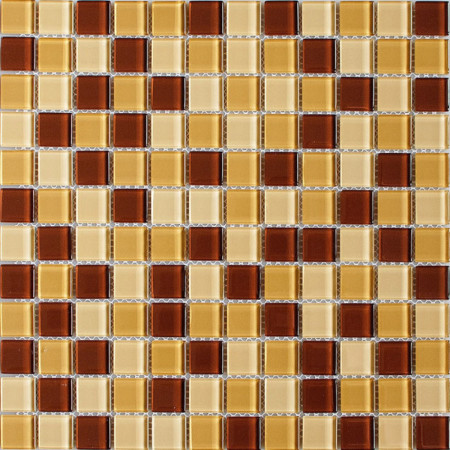 Мозаика стеклянная  (300х300х4) СВ521 бежево-шоколадный микс (Elada Mosaic, Китай)