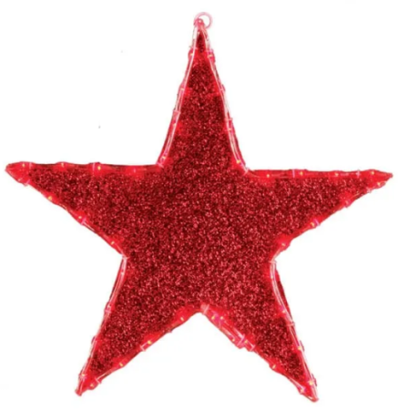 Фигура "Звезда" бархатная постоянное свечение 45см 43LED красная 514-002