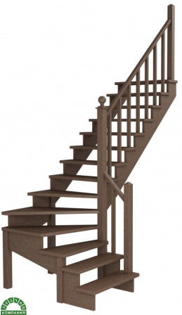 Лестница стандартная К-001 береза (2-8)-14 ступеней левая